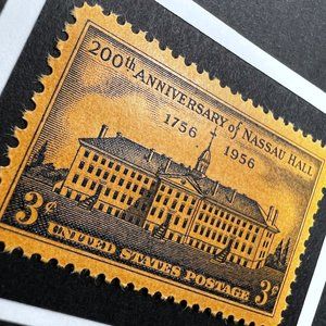 Nassau Hall Framed Postage Stamp Art 4x4 USA #1083